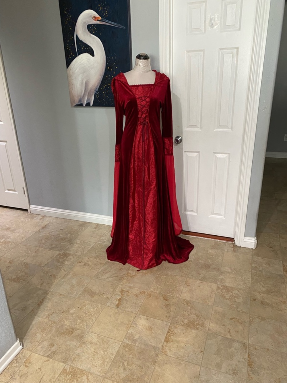 New Women XL Deluxe Witch Dress Costume, Vintage Embroidered Renaissance Gothic - Picture 5 of 13